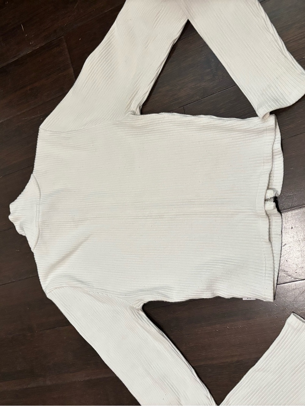 TNA Ivory Ribbed Zip-Up Cardigan - Picture 5 of 5